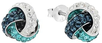 AMOR - Damen Ohrringe 925 Silber - mit Preciosa - Knoten Ohrstecker