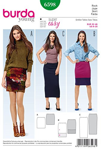 Burda Schnittmuster b6598 Rock Papier 19 x 13 x 1 cm weiß