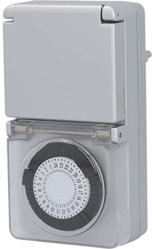 UNITEC Tageszeitschaltuhr analog innen mit integriertem Kinderschutz, silber, IP: 44