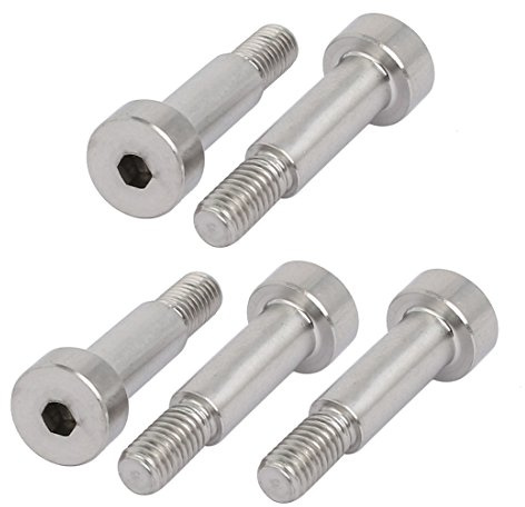 sourcing map 5Stk. 304 Edelstahl Schulter Bolzen 6mm Schulter Dmr. 16mm Länge M5 Gewinde de