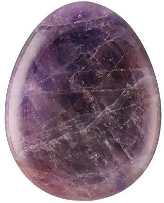 ele ELEOPTION piedra de cuarzo para el pulgar, piedra de cristal, piedra de bolsillo, piedras de palma, cristales curativos, meditación Reiki para aliviar el estrés, con bolsa de terciopelo