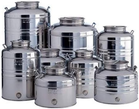 SANSONE Contenitore AGGRAPPATO Olio Fusto Alimentare Acciaio DAMIGIANA BIDONE (10 Litri)