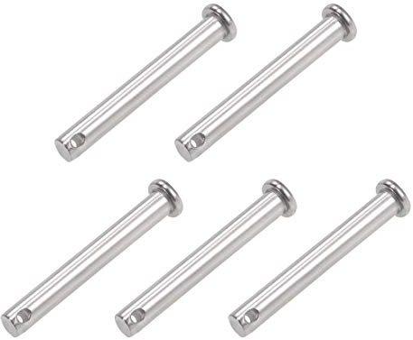 sourcing map 5 Stück Steckbolzen Einloch Splintstift Flachekopf Gabelkopfstifte Gelenkstift 8mm x 60mm Edelstahl 304