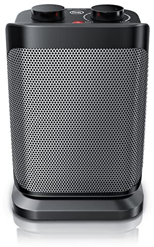 Brandson - Heizlüfter mit zwei Leistungsstufen - Badezimmer energiesparend leise - stufenlose Temperaturregelung - Keramik Heizelement - Thermosicherung - Heizung Heater - Cool Grey Design