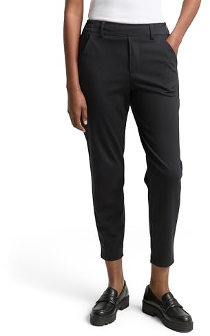 TOM TAILOR 1021175 Pantalon Décontracté avec Taille Élastique Femme ,14482 - Deep Black ,XL