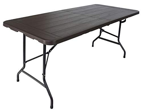 TRUTZHOLM Buffettisch Klapptisch 180 x 75 cm Holzoptik klappbar Kunststoff Gartentisch Bierzelttisch Campingtisch Partytisch Zustelltisch