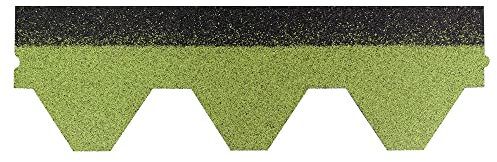 Isolbau Dachschindeln Hexagonal Dreieck - Dachpappe als Bedachung für Gartehaus, Vogelhaus, Hundehütte - Grün, 6 m² (2 Pakete)