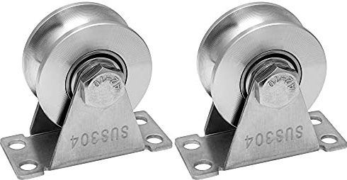 SHINICO Seilrolle Rad Edelstahl Duplex Lager Seilrolle für Seilzug System Gym Equipment Schiebetor 2 Pack