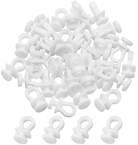 oupados 100 Pcs Plastic Nano Curtain Rail Curtain Rail Wheel Track Gliders Track Wheels Plastic Curtain Hook for Window Door Shower Bathroom Curtains(White)