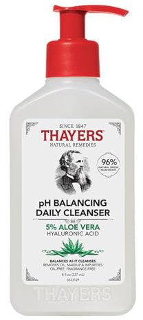 Thayers Detergente Viso con Aloe Vera - Lozione Delicata e Idratante per Pelli Secche, Grasse o Soggette all'Acne - pH Balancing Daily Cleanser - 237 ml