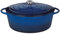Küchenprofi Gusseisen Bräter mit Deckel, blau/innen schwarz, 33 cm, Schmortopf, Auflaufform, Dutch Oven, Brotbacktopf, emailliert, für alle Herdarten(inkl. Induktion), zum Schmoren,Backen,Braten