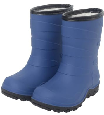 FUNCOO PLUS Bottes d'hiver chaudes doublées pour filles et garçons - Bottes de pluie et de neige - Taille 27-38, bleu marine, 31 EU