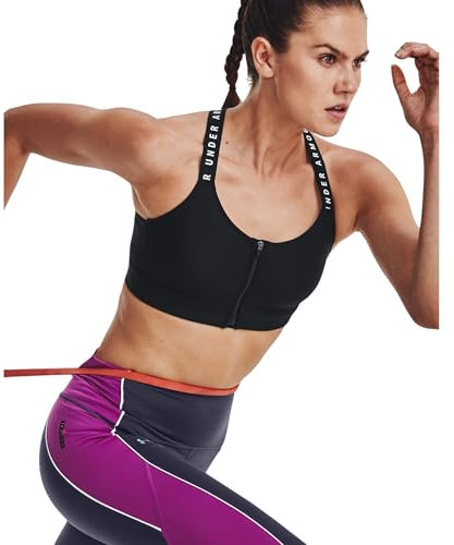 Under Armour Reggiseno Sportivo da Donna UA Infinity, con Cerniera Alta Sport Bras, Nero, XL