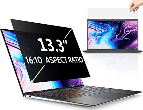 Peslv Écran de confidentialité pour ordinateur portable 13,3 pour écran d'ordinateur 16:10, filtre anti-lumière bleue, bouclier de sécurité amovible de 33 cm, compatible avec Lenovo Hp, Dell, Acer,