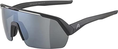ALPINA TURBO HR - Wasserabweisende und Beschlagfreie Sport- & Fahrradbrille Mit 100% UV-Schutz Für Erwachsene, black matt