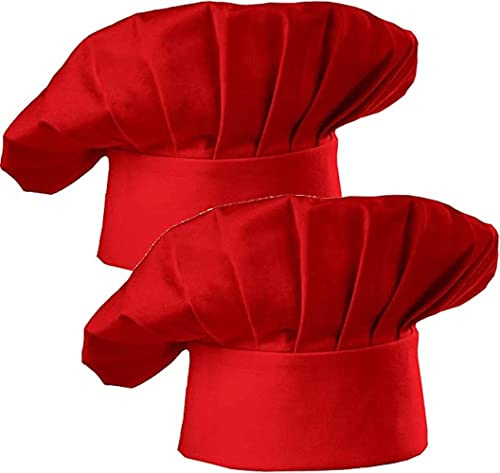 Cicilin Toque de Chef Unisexe en Polycoton avec Bande élastique Réglable pour Restaurant Boulangerie (Lot de 2)