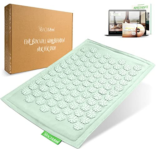 BACKLAXX® Akupressurmatte für Füße mit 2116 Nadeln, Akupressur Fußmatte | Fußreflexzonenmassage Matte mit Befestigungsband, Halbleinen & Kokosfaser, Nagelmatte & Nadelmatte für die Fussmassage