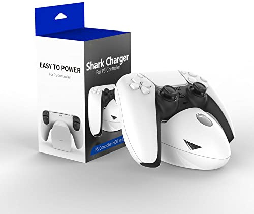 Aokicase PS5 Multifunctional Controller Charging Station with LED, Multifunctional Cooling Base, Dual Charger Docking Station for PS5 with Headset Holder (White, PS5) JYS-P5142