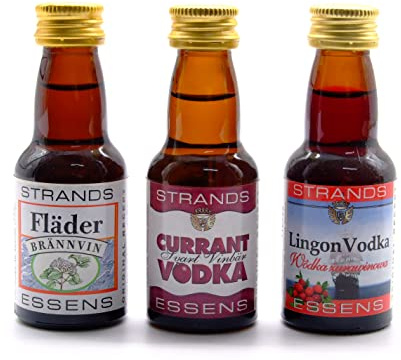 Set de Esencias: Vodka de Grosella + Flader (Lilas Negras) + Lingon (Arándano Rojo) – 3 x 25 ml, Sin Alcohol