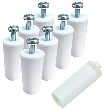 Topes persianas blanco 40 y 60mm a elegir, topes para persianas de color blanco, tope para persiana corto y largo color blanco fácil instalación, topes persiana exterior (8unidades 60mm, Blanco)