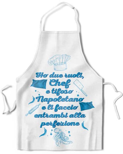 KAÏDENSÏ Idea de regalo para aficionados al fútbol original – Delantal de cocina divertido Chef – Gadget Ideas regalos divertidos para aficionados, Color blanco., Talla única