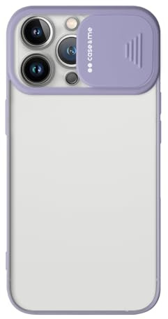 case&me Funda Transparente con protección Total para cámara, iPhone 13 Mini, Protector de cámara extraíble, Morado