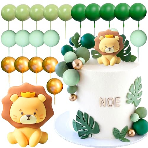 JeVenis lion födelsedagsdekorationer safari djur tårta toppar safari tårta topper wild one tårta topping djungel baby shower tårta topper safari baby shower tårta dekorationer