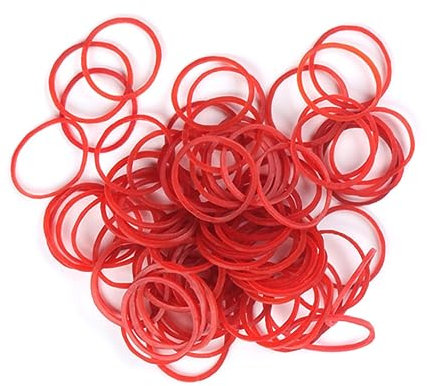 PLAFOPE 500g Elastic Rubber Bands Vegetable Stretchable Band Red Heavy Duty for Home Office Kitchen