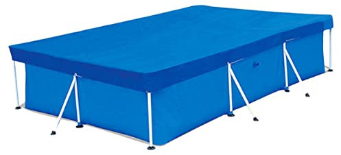 TINEASUR Pe Woven Pool Cover Floor Pad for Inflatable and Frame Pools Waterproof Rain and Dust Protection Rectangular 400x211x81cm Blue