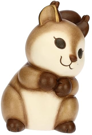 THUN, Scoiattolo Scotty in Ceramica, Linea AbbracciAMI, Scoiattolo da Collezione, Idea Regalo per Natale, 7.8 x 8.3 x 11.3 cm