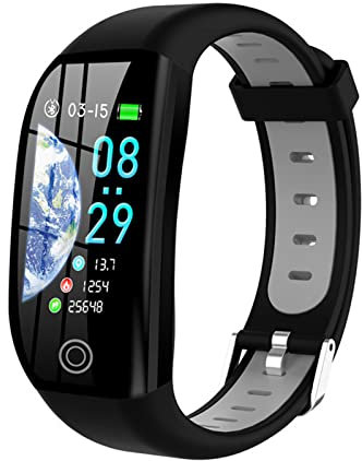 BYDPBS Fitness Tracker Smart Watch.IP68 Impermeabile, Schermo da 1,14 Pollici per Pedometro con Braccialetto per Adolescenti Maschi E Femmine, Tracker di attività,A