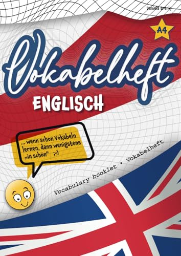Vokabelheft a4 englisch 2 spalten liniert mit zusätzl. Kontrollspalten (Erfolgstracker): Vokabeln lernen „in schön“ - für Grund-Schule, Gymnasium, Realschule, Sprachschule, Gesamtschule