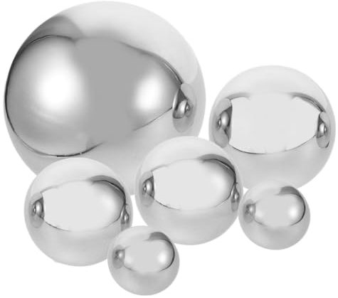 CAXUSD 6stücke Edelstahl-gartenkugel Reflektierende Hohle Kugel Polierte Hochglanzspiegelkugel Gartenornament Außen-Dekoration Für Gartendekoration Und Innenraumzierde