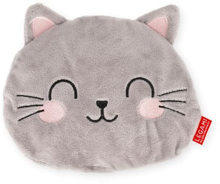 Legami - Mini-Thermkissen mit Leinsamen, warme Kuscheltiere, in Leinsamen, Lavendel-Duft, Polyester und Baumwolle, Entspannungsdonut, Mikrowelle oder Kühlschrank, Kitty-Thema, 18 x 19 x 2,5 cm
