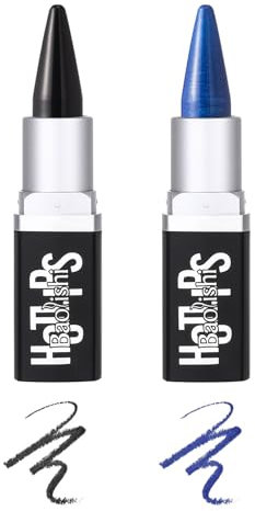 Penna per kayal, eyeliner nero e blu, impermeabile – matt eyeliner penna gel ad asciugatura rapida e resistente alle sbavature, nero e blu