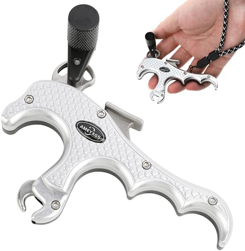 Poearcus Bogenschießen Bogen Release Compound Bow Thumb Release 4 Finger Bow Release Aid für Links- und Rechtshänder Verwendung für die Jagd Ziel Übung