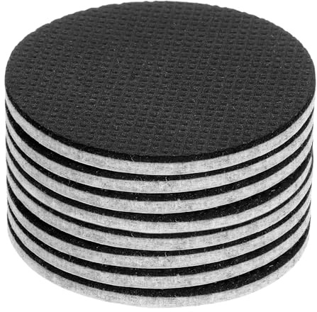 sourcing map Lot de 8 patins ronds en feutre et EVA pour protéger les planchers, les pieds de table et les pieds de chaise, 70 mm, gris + noir
