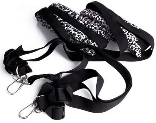 LDOZ Altalena sessuale, altalena per porta BDSM con cinghie regolabili, comoda altalena sessuale che può contenere fino a 400 libbre, mobili sessuali, giocattoli sessuali(Silver leopard print)