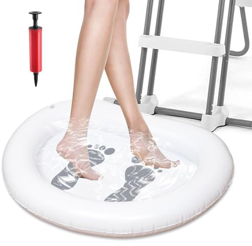 Inflatable Pool Foot Bath Basin Portable Beach Foot Washer Swimming Pool Feet Soaking Wash Basin Tub for Pools Entry Ladder Above Ground Pools Accessories