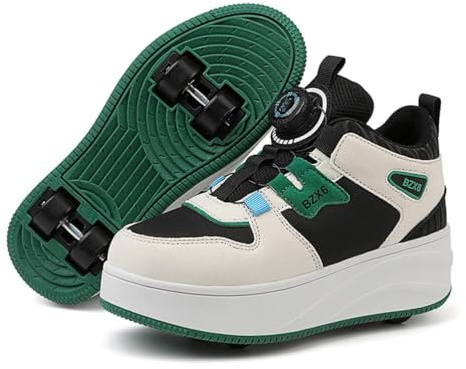 LIWLLIUA Schuhe mit Rollen für mädchen Jungen Doppelrad Verstellbare Rollschuhe Schuhe Einziehbar Turnschuhe mit Rollen für Kinder Roller Skate Shoes für Outdoor-Sportarten
