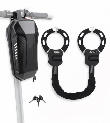 E Scooter Schloss,8mm Dicke Kettenschloss,Handschellenschloss mit Tasche,Fahrradschloss,E Roller Schloss Hohe Sicherheit,Schlösser für Scooter Roller/Kinderwagen/E-Bike