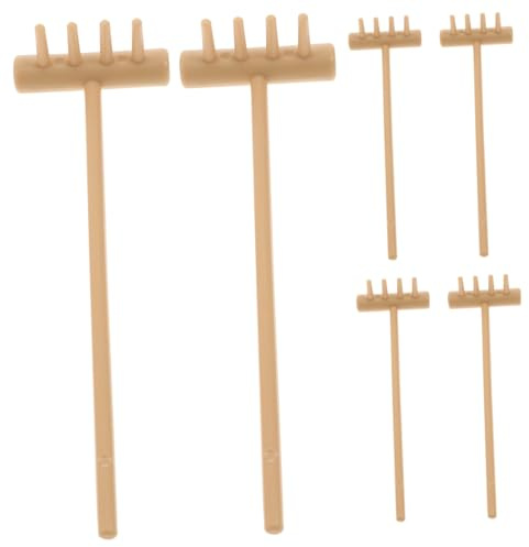 iplusmile 6pièces Kit De Mini Râteaux Zen Décoratifs pour Bac à Sable Accessoires De Jardin Miniature pour Art Paysager Intérieur Et Extérieur Râteaux Légers Et Faciles à Utiliser