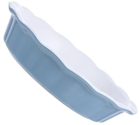 Cabilock Plato de Cerámica para Pastel Redondo 1 Pieza para Hornear | Borde Ondulado, Uso Versátil en Cocina y Cena, Limpieza Sencilla y Distribución Uniforme del Calor