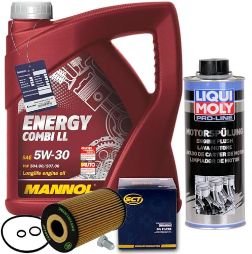 BandelOne enthält Ölfilter+Mannol 5W30 Öl+2427 Liqui Moly Motorspülung für 1.6+2.0 Tdi für