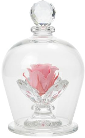 Debora Carlucci Rosa Stabilizzata in Campana di Vetro con 3 Petali – Fiore Eterno in Vetro Cristallo, Idea Regalo Elegante, Bomboniera di Lusso, Made in Italy – 15x10 cm (Rosa)