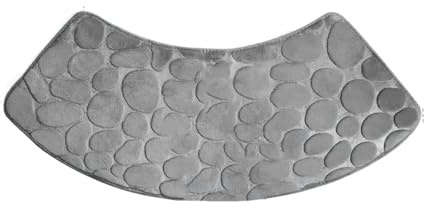 Duschvorleger Halbrund Waschküche Wohnzimmer Duschmatte Anti-Rutsch 30 * 60 * 100 cm Blau Kamel Grau Royal Badezimmer Zubehör Gebogen(Light Gray)
