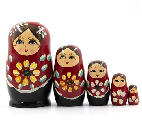Xoeryoy 5 Teile/Satz Nesting Dolls, Holz Matroschka Puppe, Lustige Russische Nesting Dolls Stapelspielzeug für Kinder, Heimdekoration