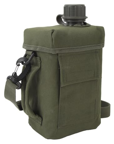 BONKZEBU Bouteille Isotherme de 2 L, Grande capacité, Idéale pour les Sports de Plein Air, avec Housse en Tissu Oxford et Poignée de Transport, pour la Randonnée, le Vélo et les v (Vert OD)