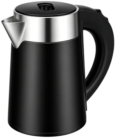 Reisewasserkocher 800ML Camping Wasserkocher 800W Edelstahl Wasserkocher Klein, Schnellkochend Teekanne für Reisen Camping Outdoor Wohnmobil Hotel Büro, Kochen Kaffee Tee, Schwarz