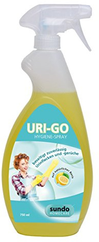 Pflegehome24® „URI-GO“ Fleckenentferner Urinentferner mit Zitronenduft 750ml, Hygiene –Spray